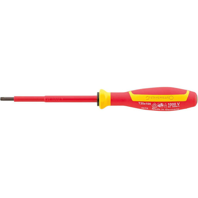 Stahlwille 46753025 Precision & Specialty Screwdrivers; Tool Type: Torx Screwdriver ; Blade Length: 4 ; Overall Length: 8.00 ; Shaft Length: 100mm ; Handle Length: 205mm ; Handle Color: Orange; Yellow