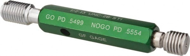 GF Gage H0500132BS 1/2-13 Thread, Steel, Screw Thread Insert (STI) Class 2B, Plug Thread Insert Go/No Go Gage