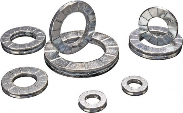 DISC-LOCK DL-M6-1/4-200 Wedge Lock Washer: 0.495" OD, 0.267" ID, Steel, 1010, Zinc-Plated