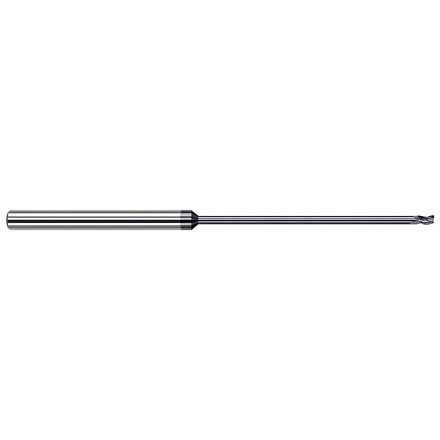 Harvey Tool 38031-C3 Square End Mill: 1/32'' Dia, 0.046'' LOC, 1/8'' Shank Dia, 2-1/2'' OAL, 3 Flutes, Solid Carbide