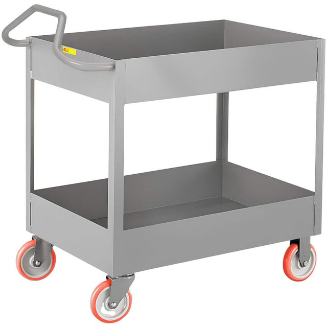 Little Giant. ENDS-2448X6-5PY Carts; Cart Type: 6-Inch Deep Shelf Truck with Ergonomic Handle ; Caster Type: 2 Rigid; 2 Swivel ; Brake Type: No Brake ; Width (Inch): 24 ; Assembly: Comes Assembled ; Material: Steel