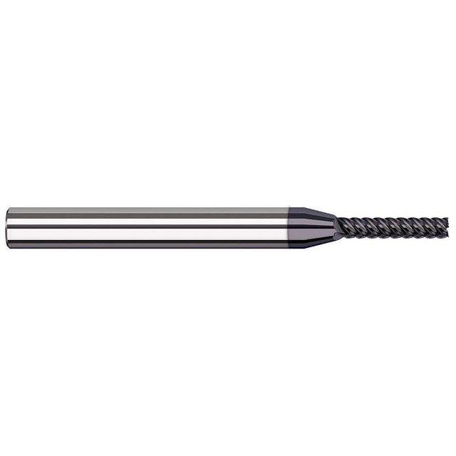 Harvey Tool 972415-C3 Square End Mill: 1/64'' Dia, 5/64'' LOC, 1/8'' Shank Dia, 2-1/2'' OAL, 4 Flutes, Solid Carbide