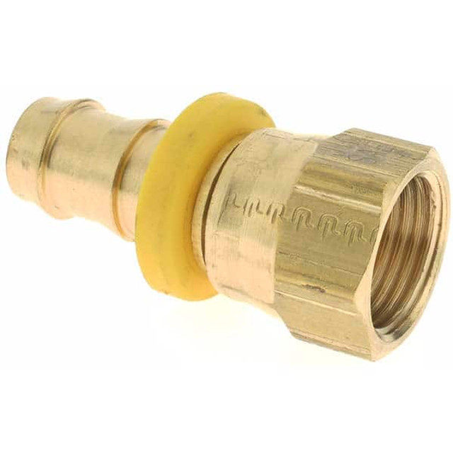 Parker PP-00405 Barbed Push-On Hose Female Swivel: 3/4-16 FSAE, Brass, 1/2" Barb