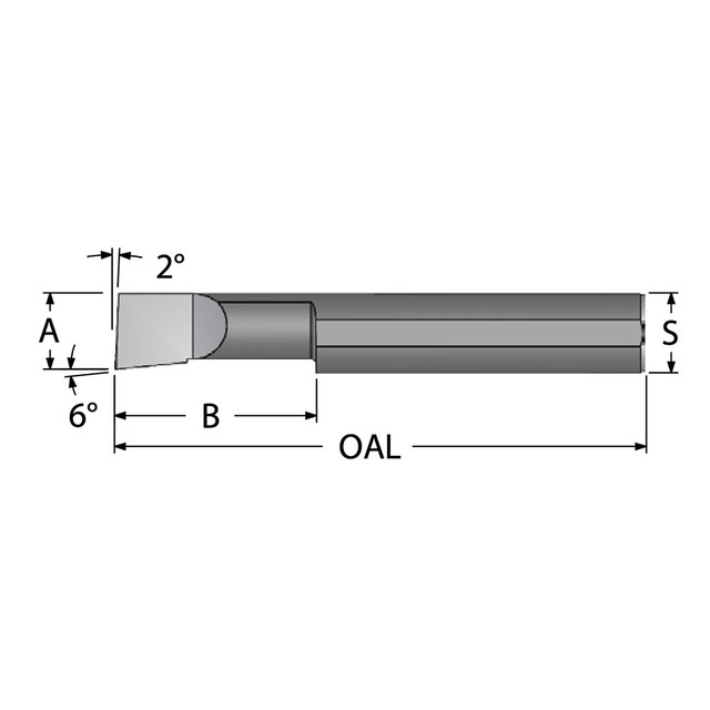 Scientific Cutting Tools B2901350 Boring Bar: 0.29" Min Bore, 1.35" Max Depth, Right Hand Cut, Submicron Solid Carbide