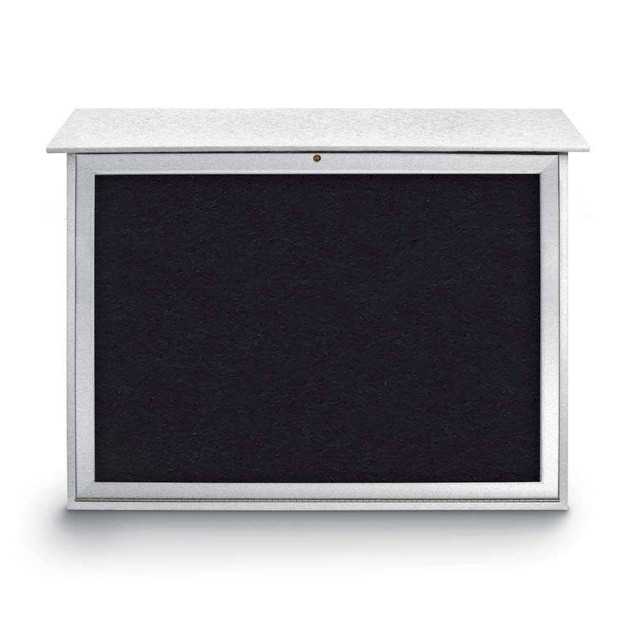 United Visual Products UVSDB4536-WHITE Enclosed Recycled Rubber Bulletin Board: 45" Wide, 36" High, Rubber, Black