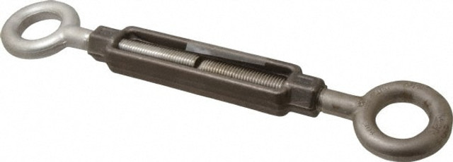 MSC SS10040 5,200 Lb Load Limit, 3/4" Thread Diam, 6" Take Up, Stainless Steel Eye & Eye Turnbuckle