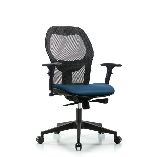 Blue Ridge Ergonomics MSC41509 Task Chair: Vinyl, Marine Blue