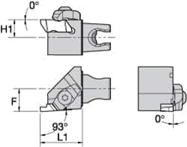 Kennametal 2399498 Modular Grooving Head: Right Hand, Cutting Head, System Size KM25, Uses NG2R Inserts