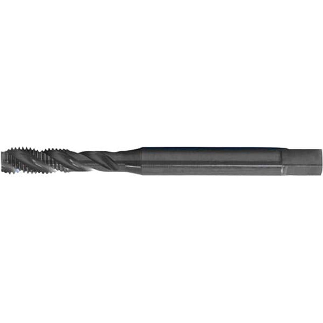 Cleveland C89338 Spiral Flute Tap: M6 x 1.00, DIN & ANSI, 3 Flute, Modified Bottoming, 6H Class of Fit, Black Oxide Finish