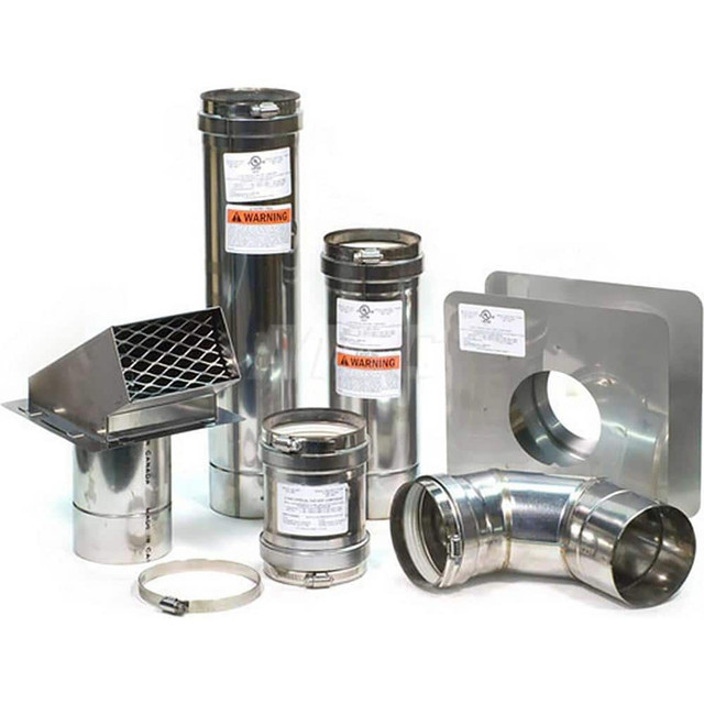 Eccotemp 2ZVWB04 Water Heater Parts & Accessories; Type: Venting Kit ; For Use With: Indoor Water Heaters ; Contents: Termination Hood; 4" x 90-Degree Elbow; 4" x 12" Pipe; 4" x 18" Pipe; Wall Thimble; 4" Universal; Appliance Adapter with Backflow Pr