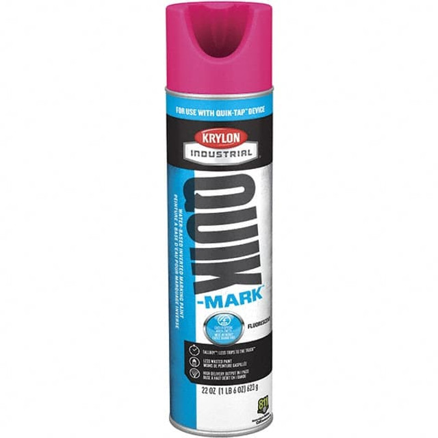 Krylon QT0361200 Striping & Marking Paints & Chalks; Product Type: Marking Paint ; Color Family: Pink ; Composition: Water Based ; Color: Fluorescent Pink ; Container Size: 22.00 oz ; Coverage: 864