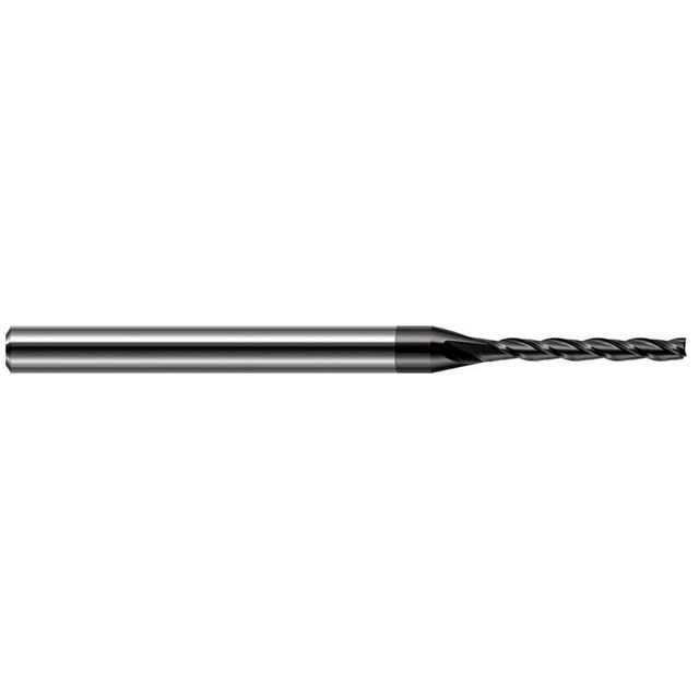 Harvey Tool 12765-C4 Square End Mill: 0.065'' Dia, 1/2'' LOC, 1/8'' Shank Dia, 2-1/2'' OAL, 3 Flutes, Solid Carbide