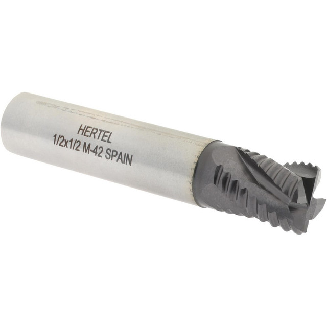 Hertel 84511476 Roughing End Mill: 1/2" Dia, 4 Flutes, Single End, Cobalt