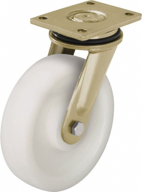 Blickle 48421 Swivel Top Plate Caster: Nylon, 8" Wheel Dia, 1-31/32" Wheel Width, 3,300 lb Capacity, 9-41/64" OAH