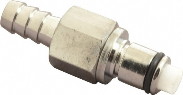 CPC Colder Products LCD22005 5/16" Inside Tube Diam, Brass, Quick Disconnect, Hose Barb Valved Inline Coupling Insert