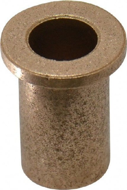 Boston Gear 69195 Flanged Sleeve Bearing: 3/8" ID, 1/2" OD, 7/8" OAL, Oil Impregnated Bronze