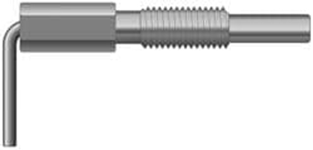 Vlier FRN375P 3/8-16, 1.18" Thread Length, 1/4" Plunger Diam, 0.75 Lb Init to 3.75 Lb Final End Force, Steel L Handle Plunger