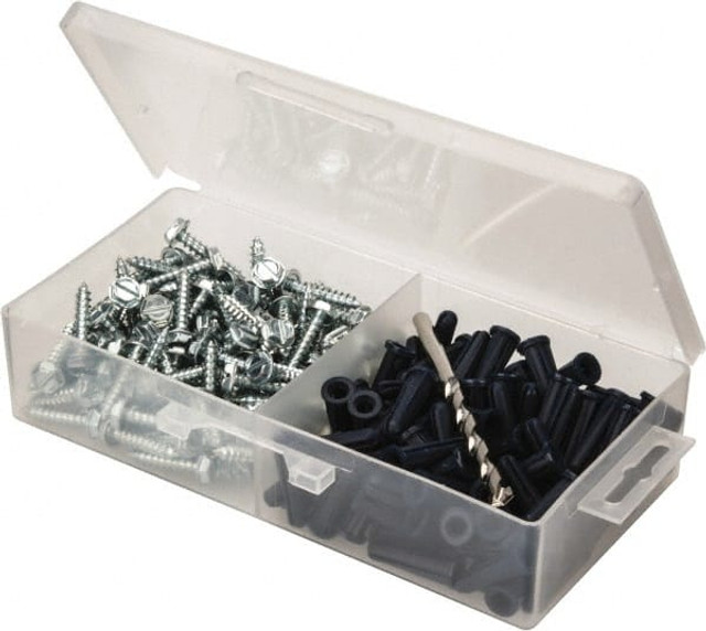 Value Collection 1016PAHPK 200 Piece, #10 to 12 Screw, Plastic & Steel Hex Drive Anchor Assortment