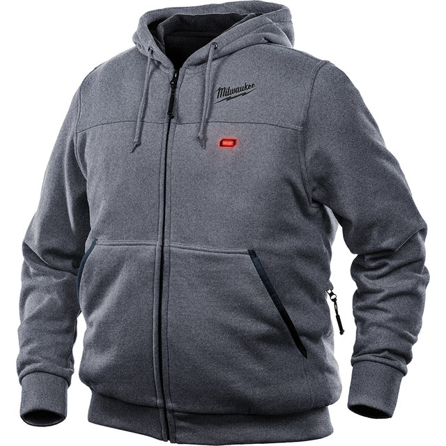 Milwaukee Tool 302G-20L Heated Sweatshirt: Size Large, Gray, Polyester