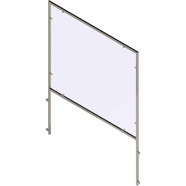 Rockford Systems CSG3642EXCR Office Cubicle Partition: 42" OAW, 36" OAH, Stainless Steel & Polycarbonate, Clear