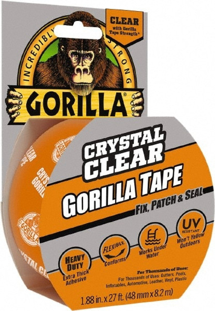 Gorilla Tape 6027002 Duct Tape: 1-7/8" Wide, 27' Long, 7 mil Thick, Ethylene Copolymer