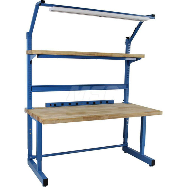 BenchPro DWC-6-LBFR Stationary Work Bench: 72" Wide, 30" Deep, 36" High, Light Blue