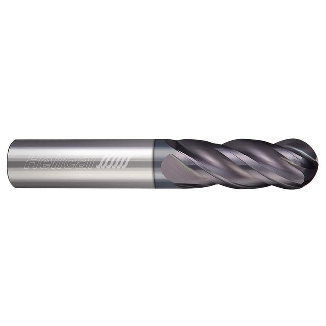 Helical Solutions 81677 Ball End Mill:  0.2500" Dia,  1.2500" LOC,  4 Flute,  Solid Carbide