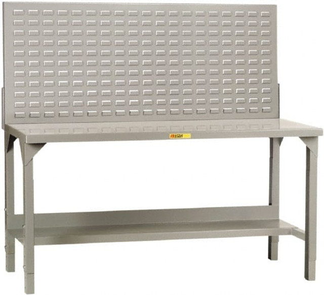 Little Giant. WST2-3660-AH-LP Stationary Heavy-Duty Workbench with Louvered Panel: Gray