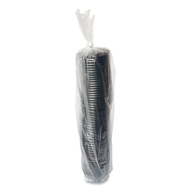 BOARDWALK HOTBL4 Hot Cup Lids, Fits 4 oz Hot Cups, Plastic, Black, 1,000/Carton