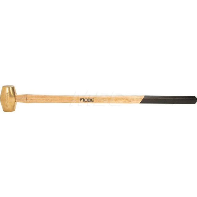 ABC Hammers ABC6BW 6 lb Brass Sledge Hammer, Non-Sparking, Non-Marring, 2 Face Diam, 4-1/2 Head Length, 35 OAL, 32 Wood Handle, Double Faced