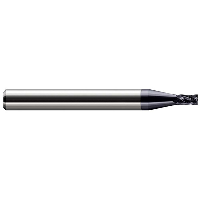 Harvey Tool 14007-C3 Square End Mill: 0.007'' Dia, 0.01'' LOC, 1/8'' Shank Dia, 1-1/2'' OAL, 4 Flutes, Solid Carbide