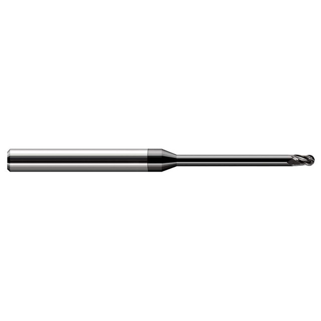 Harvey Tool 35708-C4 Ball End Mill: 0.125" Dia, 0.187" LOC, 3 Flute, Solid Carbide