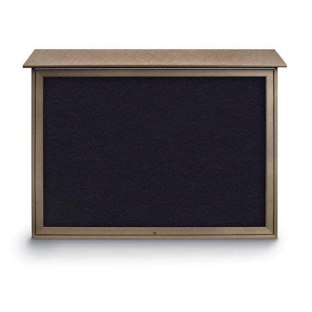 United Visual Products UVSDT5240-WEAWO Enclosed Recycled Rubber Bulletin Board: 52" Wide, 40" High, Rubber, Black
