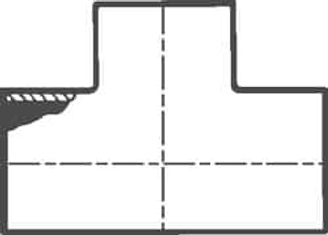 VNE E7WWW-6L1.5 Sanitary Stainless Steel Pipe Tee: 1-1/2", Welded Connection