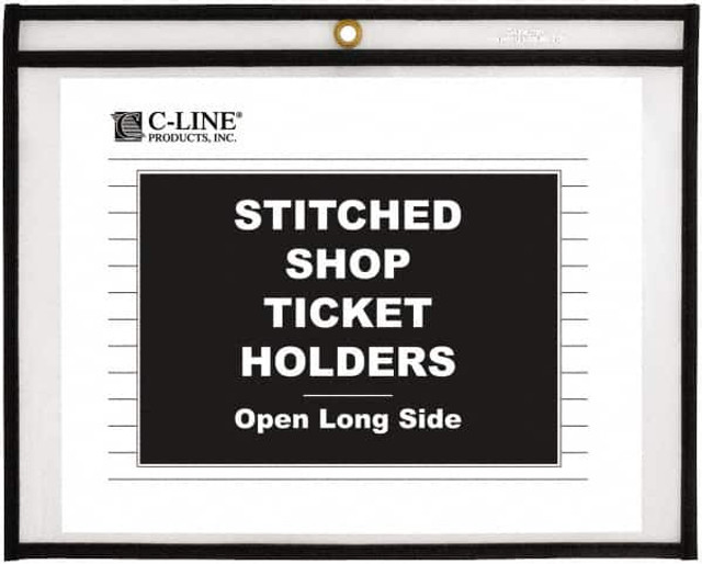 C-LINE. 49911 25 Pc Stitched Shop Ticket Holder-Open Long Side: Clear