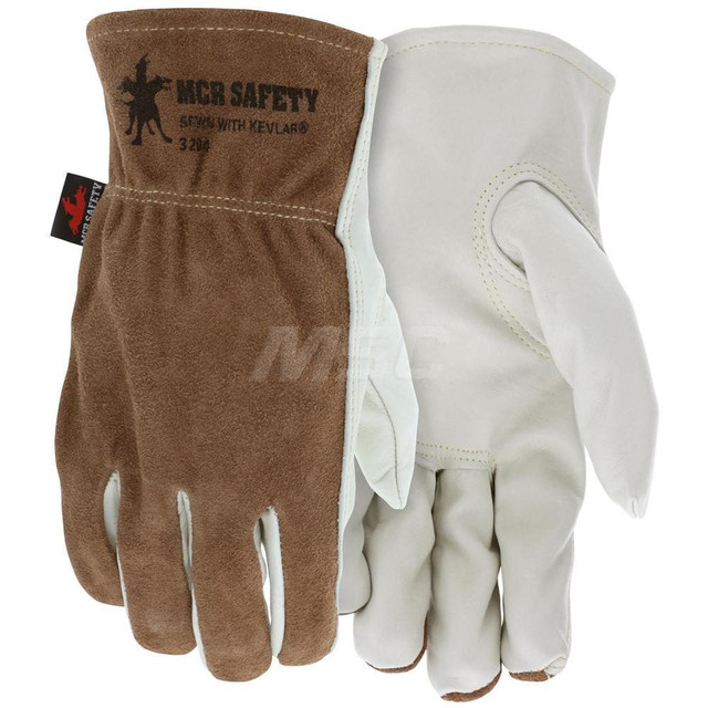 MCR Safety 3204S Gloves: Size S, Kevlar-Lined, Cowhide