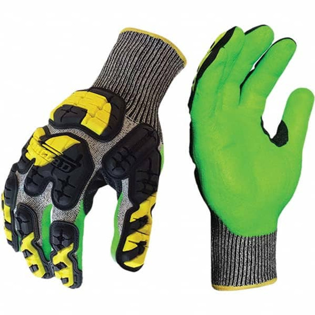 ironCLAD INDI-KC5G-04-L Cut-Resistant & Puncture-Resistant Gloves: Size Large, ANSI Cut A3, ANSI Puncture 5, Nitrile, Series INDI-KC5G