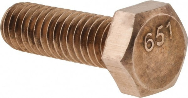 Value Collection VS1198PS Hex Head Cap Screw: 1/2-13 x 5", Grade 8, Uncoated, Silicon Bronze