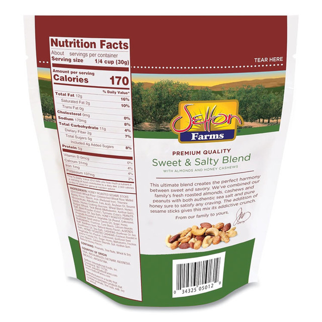 SETTON PISTACHIO OF TERRA BELLA, INC. Farms® 5913 Sweet and Salty Blend, 4 oz Bag, 10/Carton