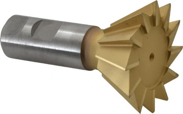 MSC DT250012-60-TIN Dovetail Cutter: 60 °, 2-1/2" Cut Dia, 1-1/8" Cut Width, High Speed Steel