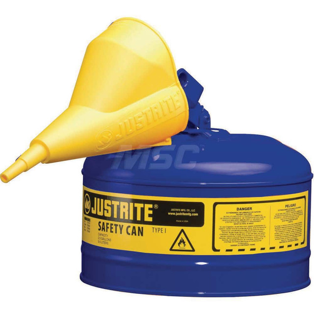 Justrite. 7125310 Safety Can: 2.5 gal, Steel