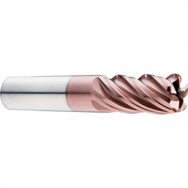 SGS 38623 Corner Radius End Mill: 5/8" Dia, 3/4" LOC, 0.015" Radius, 5 Flutes, Solid Carbide