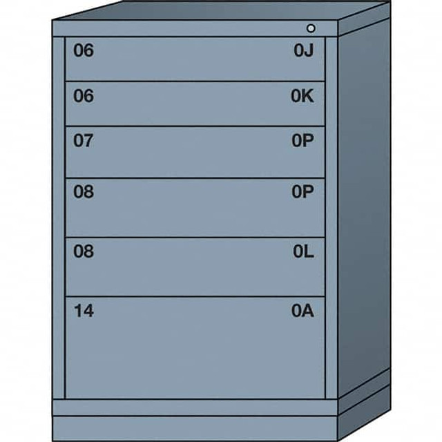 Lyon DDM4930301012IL Standard Counter - Multiple Drawer Access Steel Storage Cabinet: 30" Wide, 28-1/4" Deep, 44-1/4" High