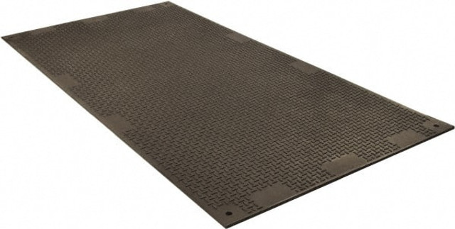 TuffTrak VM48S1 8' Long x 4' Wide HDPE Multi-Directional Tread Ground Protection Matting