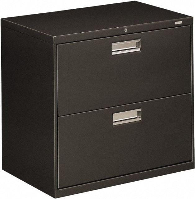 Hon HON672LS Horizontal File Cabinet: 2 Drawers, Steel, Charcoal