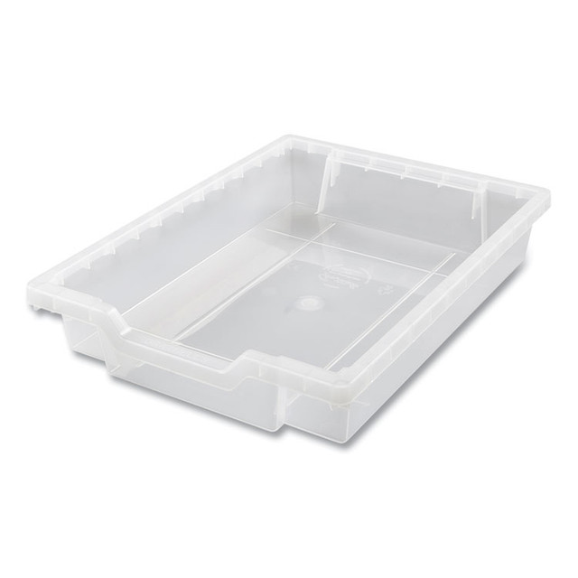 GRATNELLS USA, LLC SSET054420 Callero Plus Double Column Trolley Set 5, Metal, 1 Shelf, 16 F1 Shallow Bins, 27.4" x 17.3" x 41.5", Silver/Translucent Frost