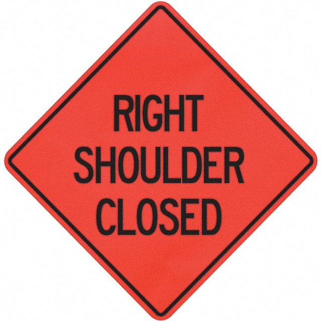 PRO-SAFE 07-800-3019-L Traffic Control Sign: Triangle, "Right Shoulder Closed"