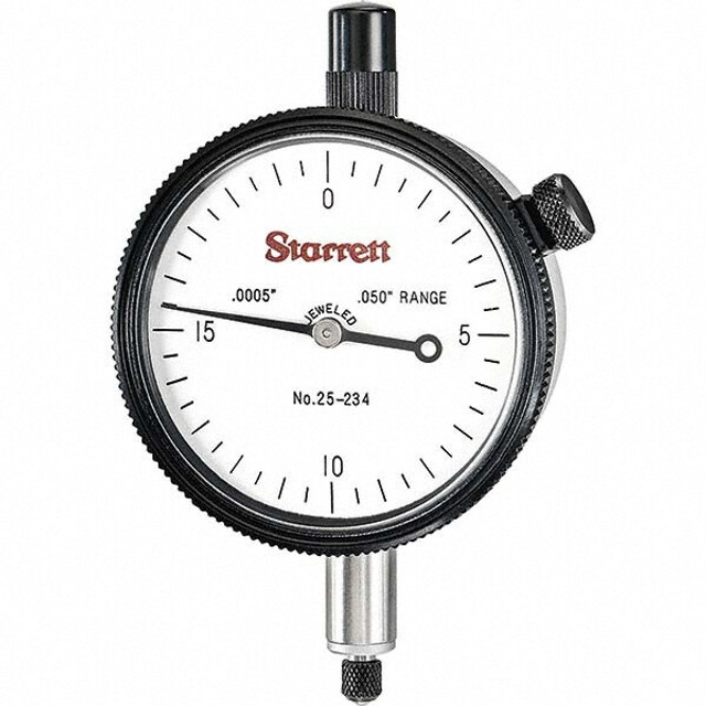 Starrett 53265 Dial Drop Indicator: 0 to 0.05" Range, 0-20 Dial Reading, 0.0005" Graduation, 2-1/4" Dial Dia