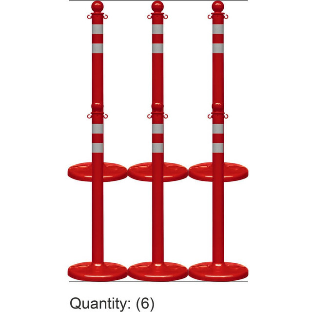 Mr. Chain 72151-6 Pedestrian Barrier Kits; Chain Material: Polyethylene ; Post Material: HDPE ; Surface Pattern: Reflective ; Chain Color: Blue ; Post Color: Blue ; Chain Trade Size: 8in