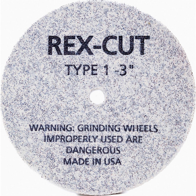 Rex Cut Abrasives 136003 Deburring Wheels; Wheel Diameter (Inch): 3 ; Face Width (Inch): 1/2 ; Center Hole Size (Inch): 3/8 ; Abrasive Material: Aluminum Oxide ; Grade: Coarse ; Wheel Type: Type 1